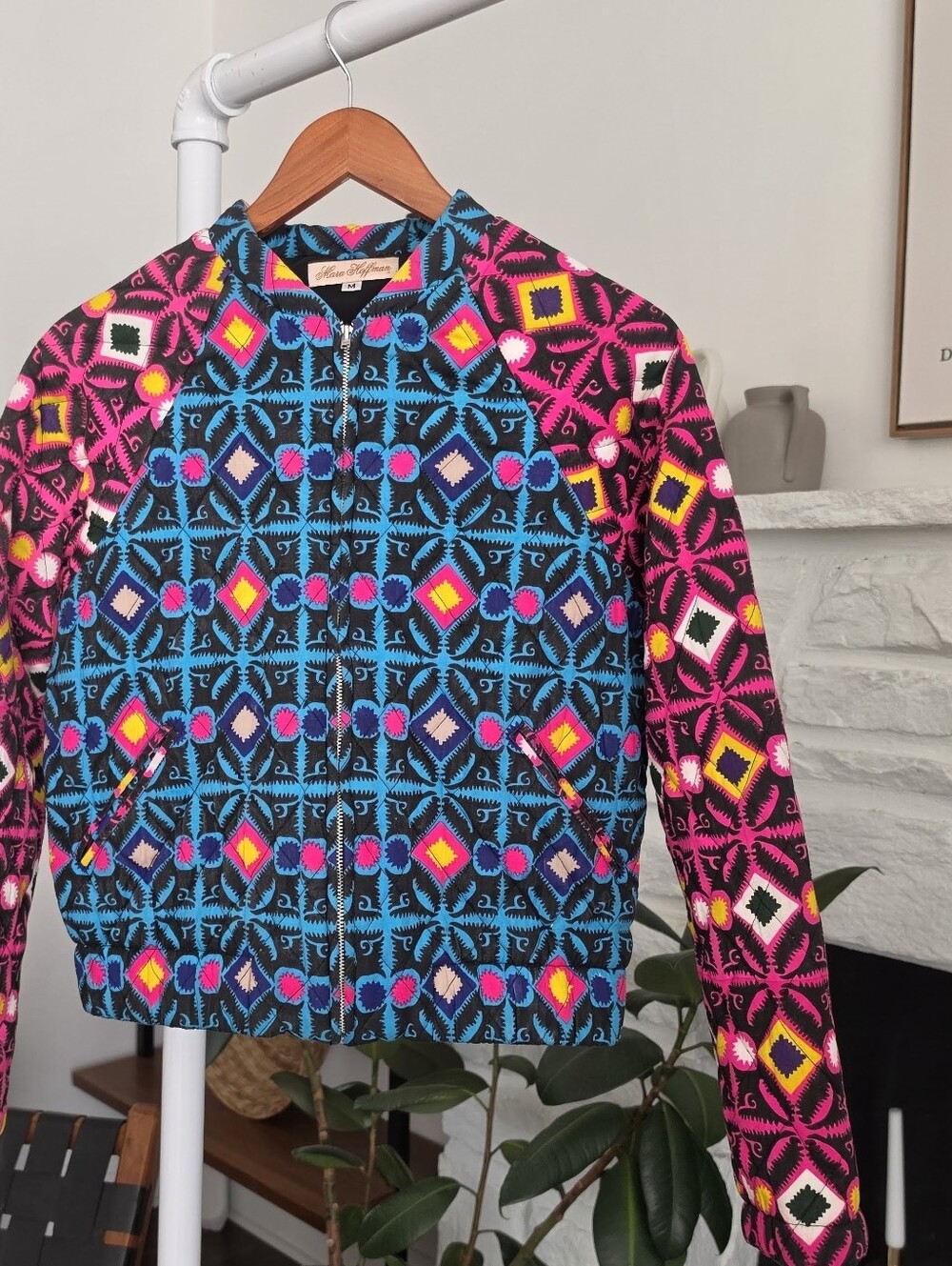 Mara Hoffman's Quilted "Trickster" Bomber Jacket Retail $370